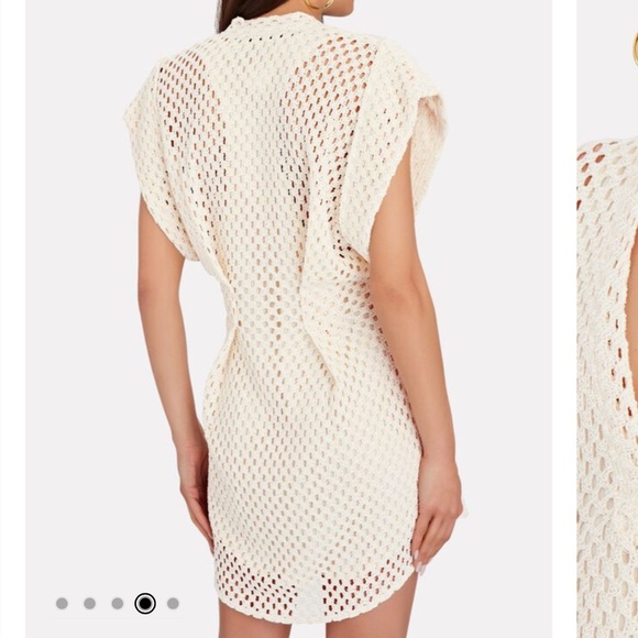 IRO Newberry knit crochet mini dress cream size 38 US 6 - Picture 2 of 9